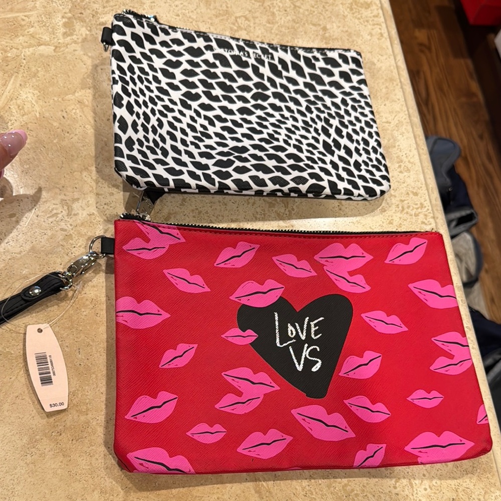 Victoria's Secret Love VS Red and Black Pouches